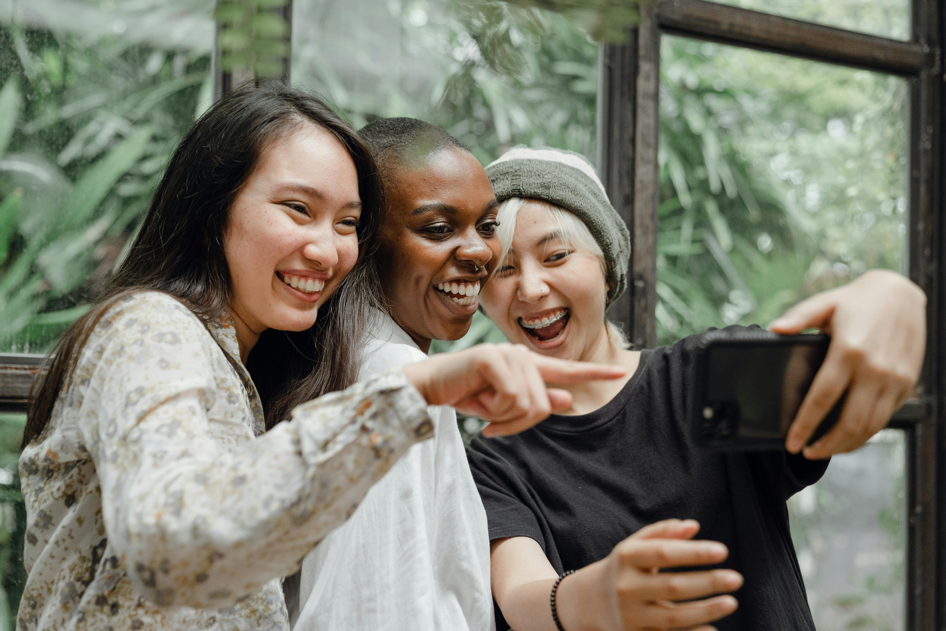 Friends taking a selfie together